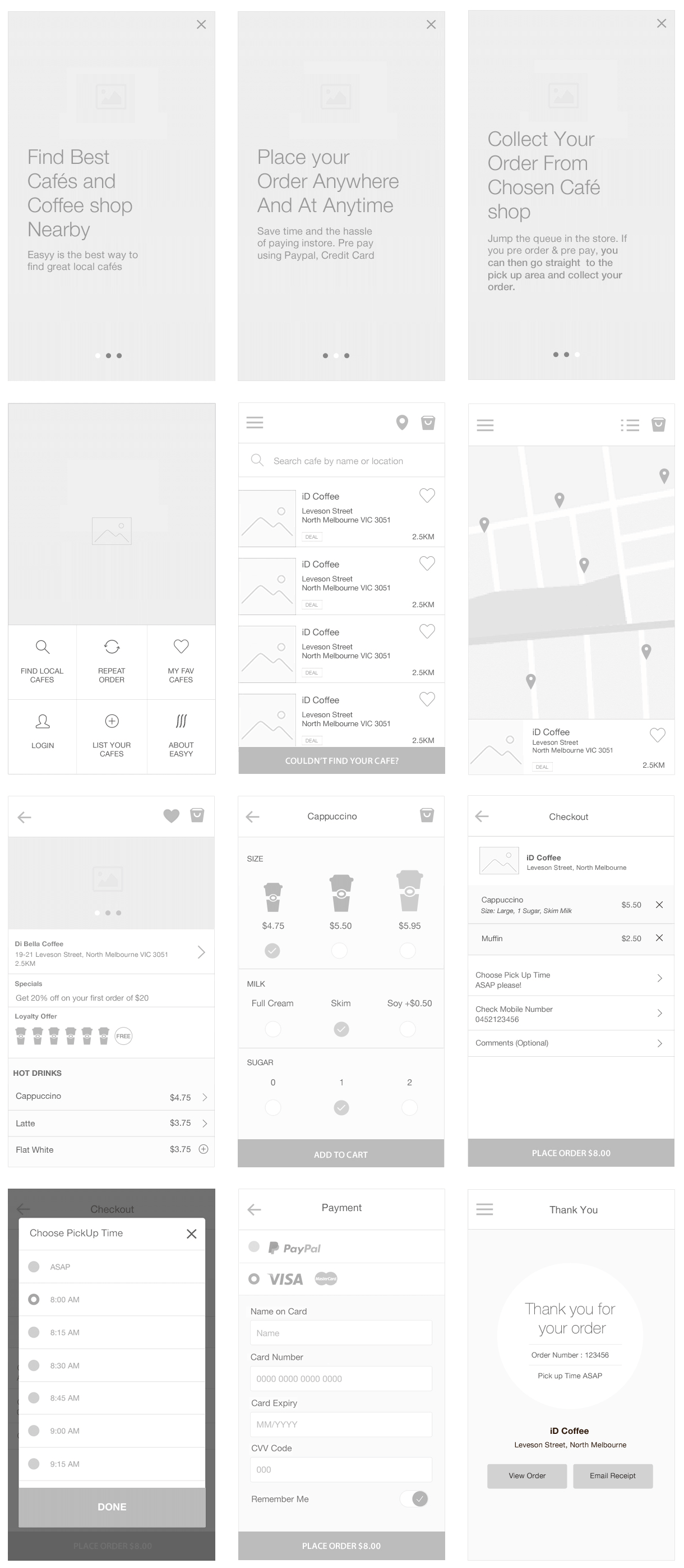 Easyy App Wireframe