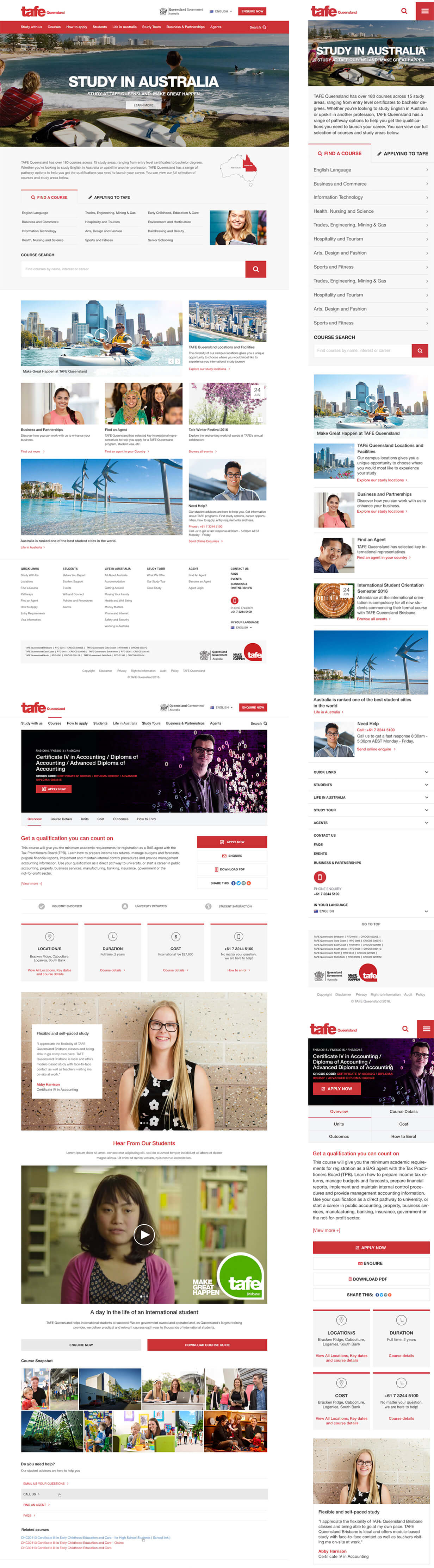 Tafe Qld Website Redesign